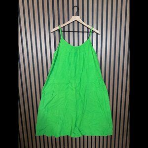 Nation LTD Tent Dress Large Women Green Gauze Lagenlook Midi Popover